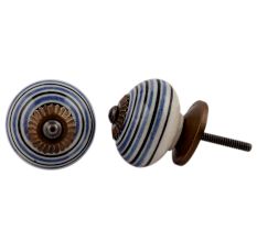 Blue Black Striped Knobs